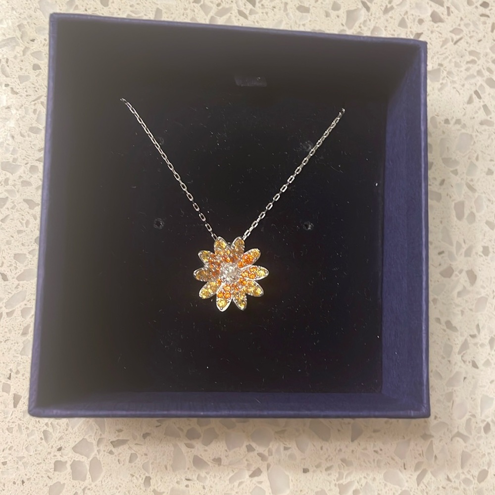 swarovski flower necklace